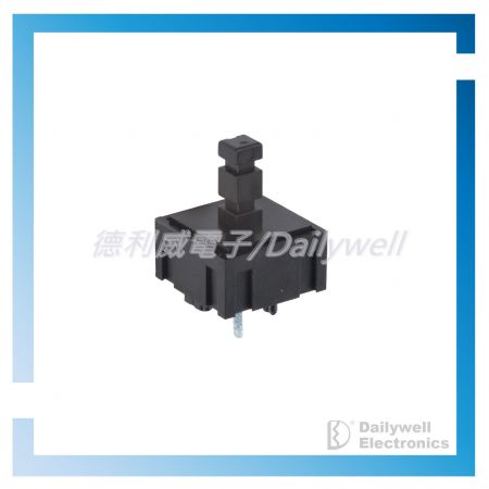 Black cap pushbutton switch with long actuator