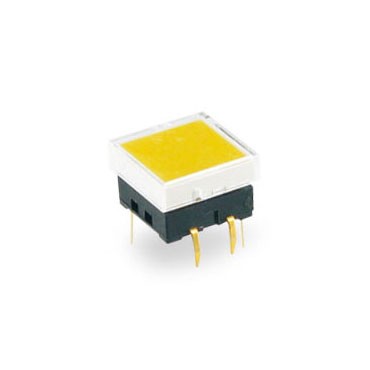 Comutator cu buton de apăsare LED duo-culoare cu capac galben