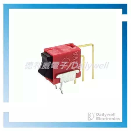 Vertical moving sub-miniature rocker switch