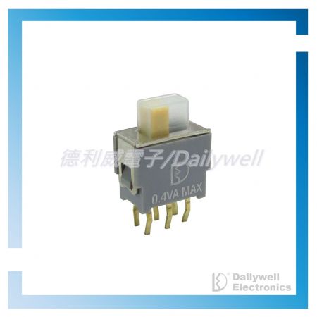 Interrupteur à glissière sub-miniature à déplacement horizontal