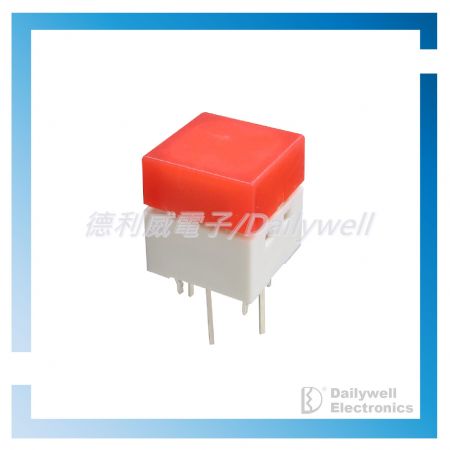 Red cap tactile switch with LED