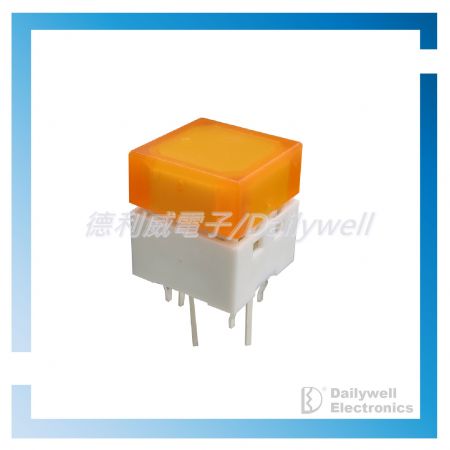 Yellow cap tactile switch with LED