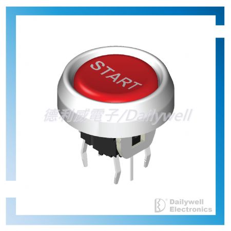 Interruptor táctil con tapa roja y LED