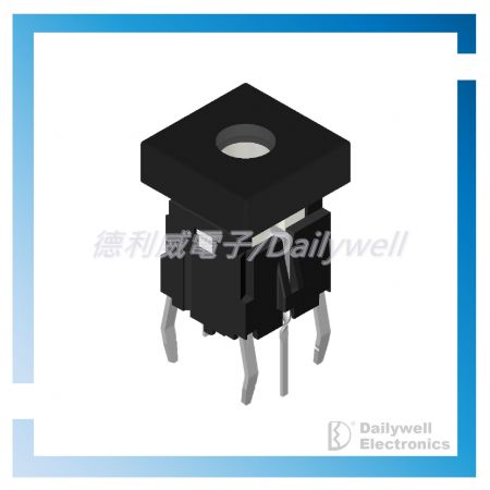 Black cap tactile switch with LED