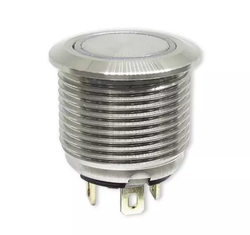 Low current metal pushbutton switch