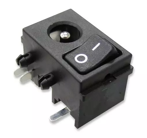 DC power jack with rocker switch