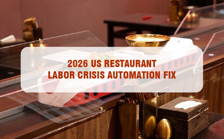 In 2026, 60% of U.S. restaurants still face a labor crisis, with labor costs surging 34%. This guide analyzes how Smart Sushi Conveyor Belts and Food Delivery Robots can reduce front-of-house labor costs by 50%, achieve ROI in 8-12 months, and increase table turnover by 22%. NSF/UL certified, Made in Taiwan with tariff advantages.
