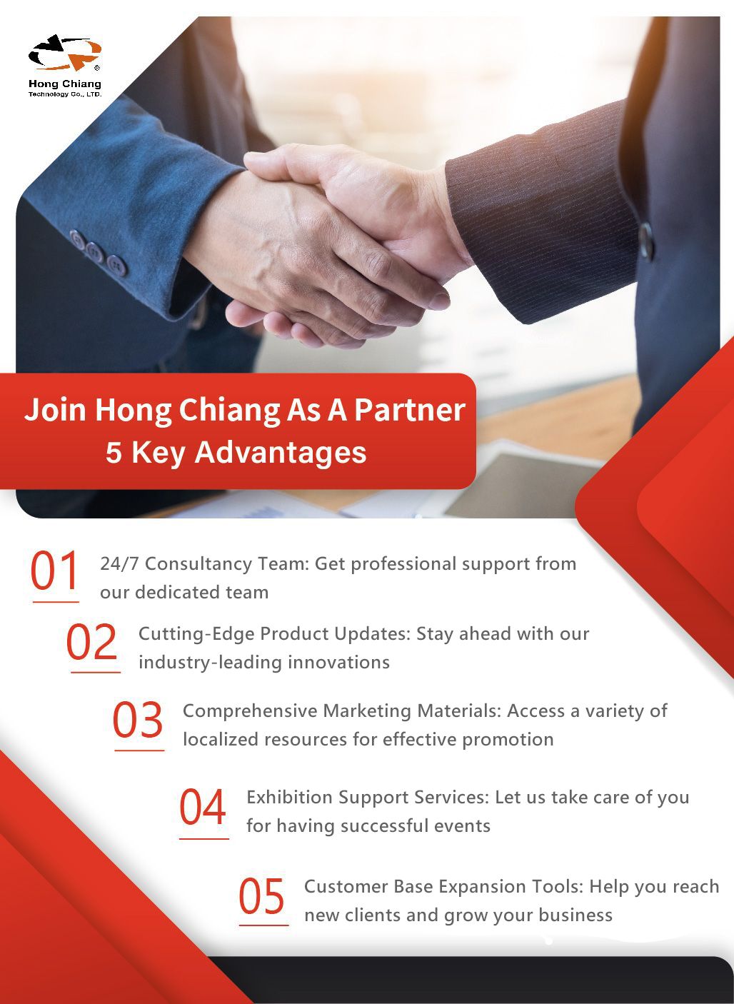 Připojte se k Hong Chiang jako partner, 5 klíčových výhod.