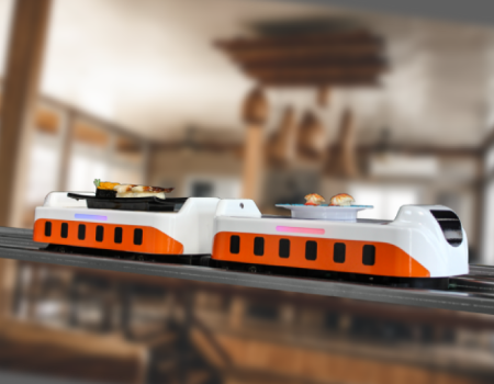 Робот для доставки еды (быстрый забор) в форме поезда, соединяемый