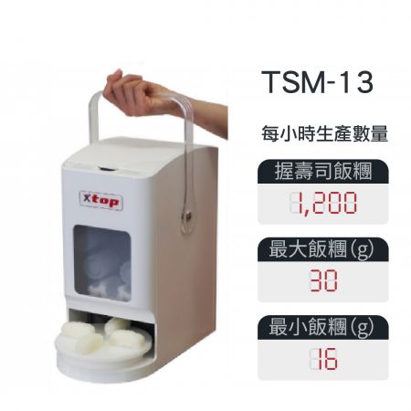X Top 高機動小型握壽司機(業界最小最輕,創業擺攤、外帶壽司最佳首選) - X Top超小型握壽司機(TSM13)示意圖