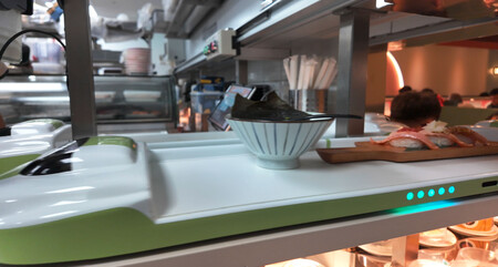 robot de livraison de nourriture - démonstration de sushi