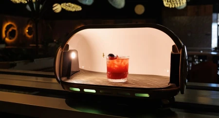 food delivery robot - beverages demonstration