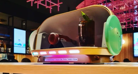 food delivery robot - beverages demonstration