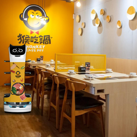 猿が鍋を食べる-Hongjiang-食品配達ロボット
