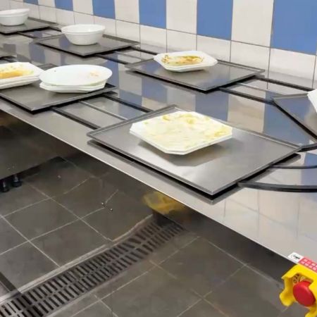 Teknikfabrikens personalmatsal måltidsbricka insamlingssystem - Teknikfabrikens personalmatsal måltidsbricka insamlingssystem