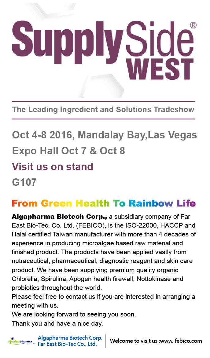 FEBICO will be exhibiting at SupplySide West Expo in October 2016.
