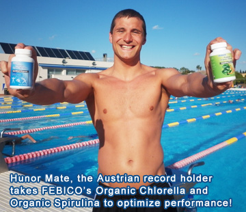 Hunor Mate, the Austrian record holder takes FEBICO's Organic Chlorella and Organic Spirulina to optimize performance!