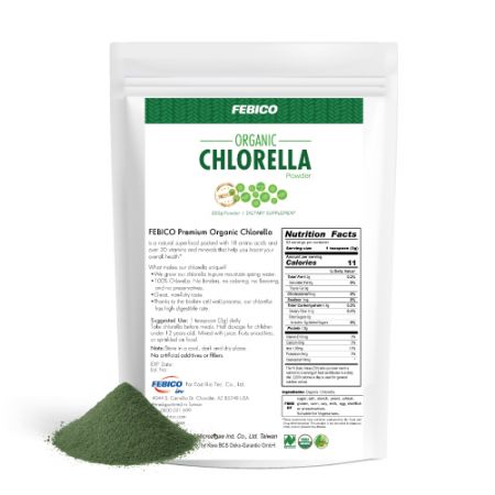 Polvo de Chlorella orgánica con pared celular rota - Taiwán produjo superalimento orgánico en polvo verde