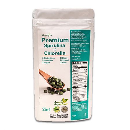 Premium Spirulina und Chlorella 50/50 Mischung - Chlorella Spirulina Tabletten 2 in 1 Mischung von Nahrungsergänzungsmitteln