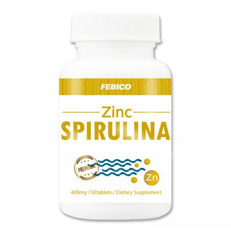 Tabletas de espirulina enriquecidas con zinc - Suplementos dietéticos de tabletas de espirulina natural con zinc y fibra dietética
