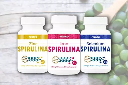 Spirulina obohacená o stopové prvky a minerály - Febico dodává doplňky stravy obohacené o zinek, železo a selen z modrozelené řasy spirulina.