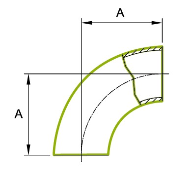 Coude de tube court 90º 1.5D 3A