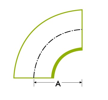 Coude à tube court de 90º 1.5D