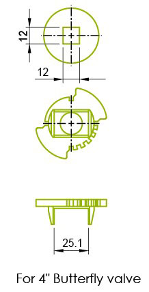 Schmetterlingsventil Nylongriff