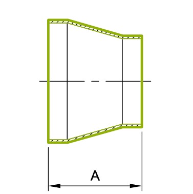 Réducteur concentrique avec extrémité droite