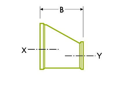 Эксцентрический редуктор - гигиеническое зажимное соединение