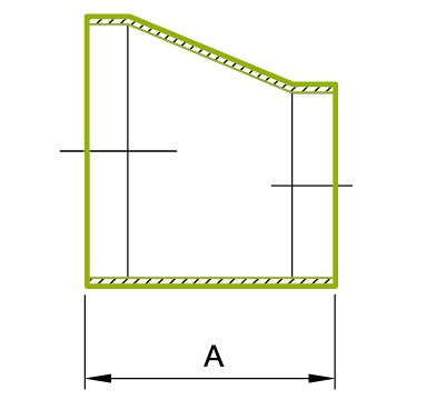 Réducteur excentrique avec extrémité droite