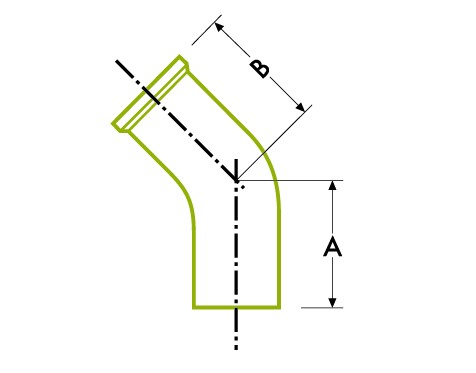 衛生クランプジョイント、45°エルボ - 自動チューブ溶接