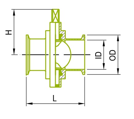 วาล์วผีเสื้อคลัมป์ขนาดนิ้ว