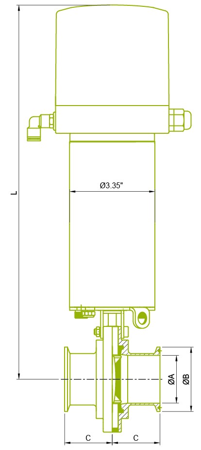 ตัวกระตุ้น S3 พร้อมกล่องควบคุม + วาล์วผีเสื้อ