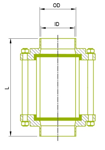 Зрительное стекло SMS сварное соединение