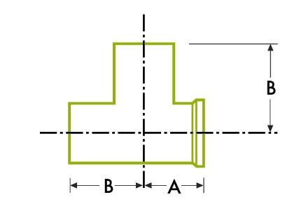 短いアウトレットランティー - 衛生機械ジョイント