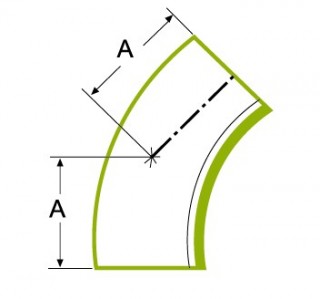 Curva de Tubo Longo de 45° 1.5D