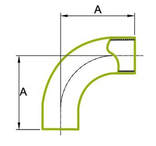 Curva de Tubo Longo de 90° 1.5D 3A