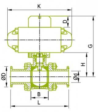 Montageaktuator für Kugelhahn