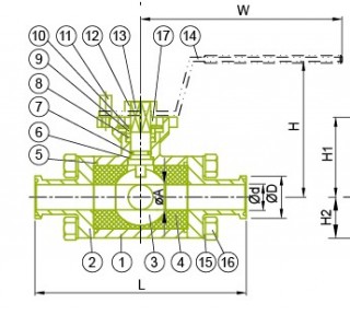 Sanitary 3 Way Ball Valve