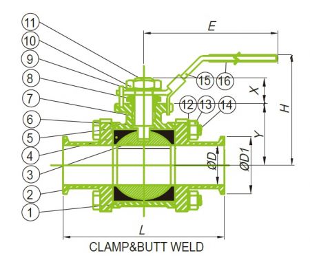 Válvula de bola sanitaria