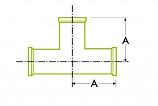 Гигиеническое соединение на зажиме: прямой тройник / прямой крест