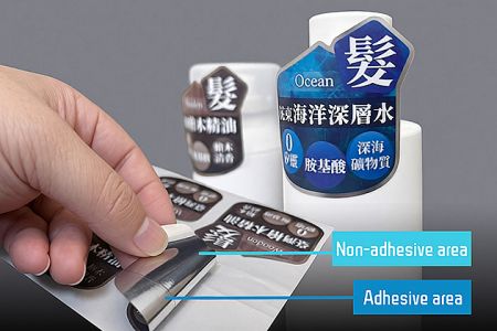 Partial Adhesive Labels / Stickers - Product Partial Adhesive Labels (Selective Adhesive Stickers, Partial Glue Labels, Semi-Adhesive Stickers, Interval Adhesive Labels), Information Labels, Spot Gloss Stickers.