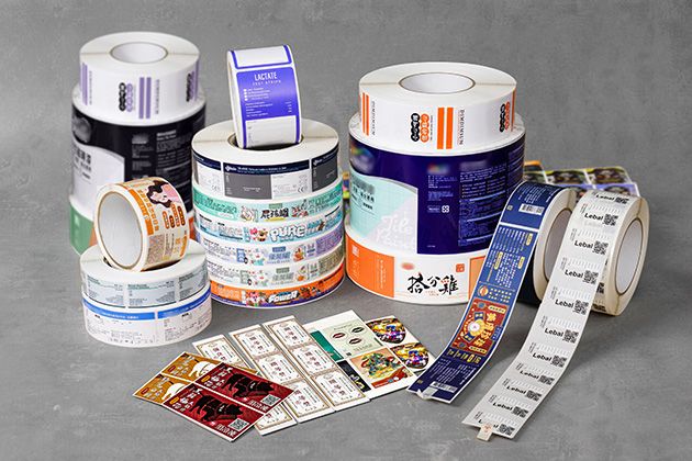 Various full-color labels