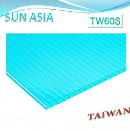 UV400 PC中空板 (藍綠色)