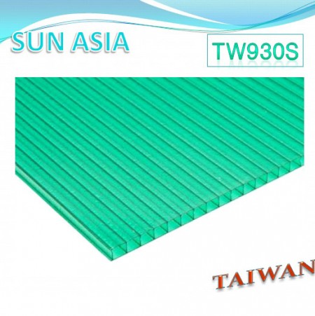 Frosted Twin Wall Polycarbonate Sheet (Green)