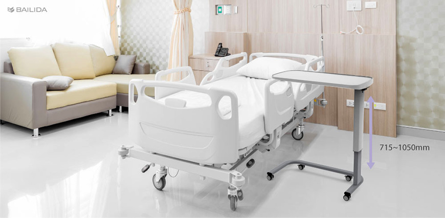 내구성, 조절 가능한 편안함, 그리고 의료 환경에서의 원활한 이동성을 갖춘 병원용 침대 테이블을 만나보세요.