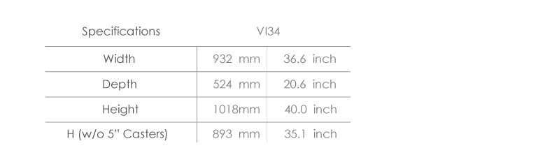 Spécifications du produit pour le grand chariot.