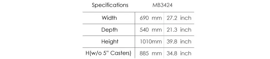 Especificação do Produto para Carrinho de Medicação / Ronda MB.