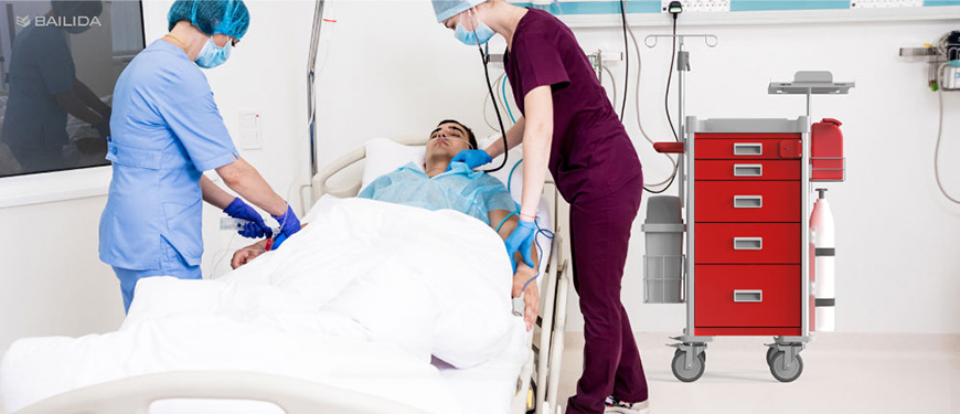 Carrinho médico fino da BAILIDA para espaços estreitos.